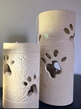 Grande Lampada artigianale in pietra Leccese design Zampa altezza 30cm