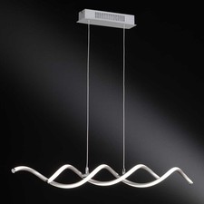 WOFI Bonney Plafoniera a Sospensione a Forma di Onda LED Plafoniera Nichel Opaco Argento