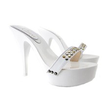 Sandalo Bianco Laccato Tacco