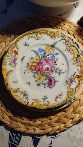 Piatto fiori decorato - , mano