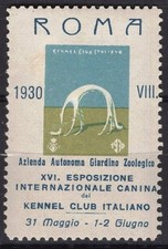 EI1368 Poster stamp Italy: Rome 1930 - Dog Exhibition - Futurism