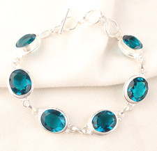 Bellissimo bracciale con gioielli fatti a mano in argento sterling 925 con...