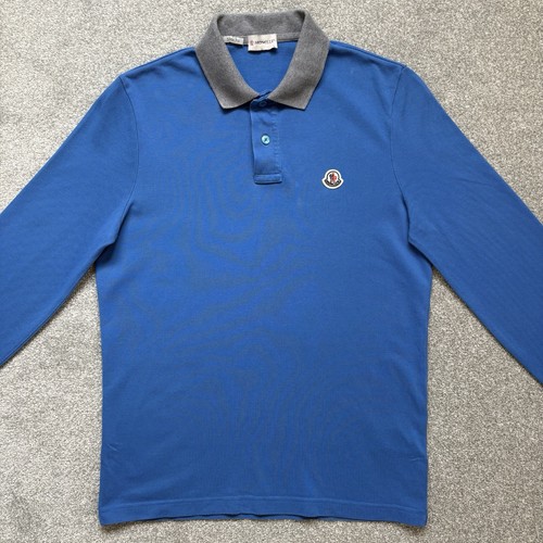 Polo moncler manica lunga blu - polo,