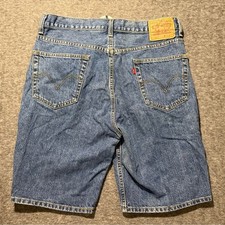 Levis 505 pantaloncino jeans vintage denim uomo 36 vita (misura 34) blu cotone Y2K