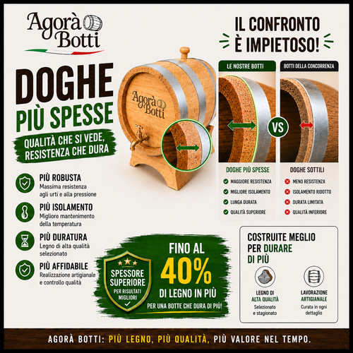 Botte rovere litri - litri, con