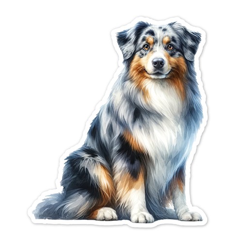 Adesivo vinile cane pastore - in,