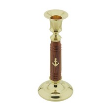 Portacandele ottone legno - portacandele, ottone/legno