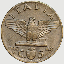 Italy 5 Centesimi 1942