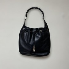 Borsa a tracolla Gucci in pelle × bambù (nero)
