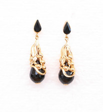 Orecchini donna neri lunghi goccia stile Liberty Art Decò anni 20 stile antico