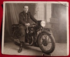 PHOTO CDV CABINET  MOTOCICLETTA MOTO  TERROT 1930 CIRCA BOCCASSUOLO MONTEFIORINO