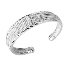 Donna Lusso Bracciale con Strass Argentato Gioiello Strass Sintetico Ø 60mm