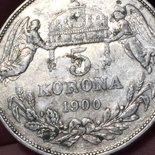 AUSTRIA UNGHERIA FRANZ JOSEPH 5 KORONA 1900 ARGENTO SILVER COIN MONETA NUMISMATI