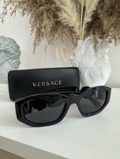 Versace VE4361 Occhiali da Sole con Montatura Nera, Lente Grigie, Taglia 53