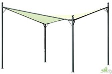 GAZEBO ACCIAIO QUADRATO VELA ACCIAIO TELO ALICANTE 3,5X3,5MT 350x350xHmax280cm