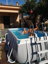 piscina rettangolare intex prisma frame 488x244x107+pompa+scala +telo copertura