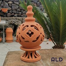 Lampada portacandela lume traforato diffusore di luce da giardino in terracotta