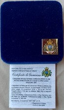 San Marino scatola vuota con certificazione x moneta commemorativa d'oro 5 scudi