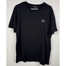 T-shirt Dolce & Gabbana nera in cotone con etichetta di marca uomo taglia 52 Made in Italy