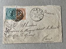 M) Bustina Regno Vignanello 1885 per Parigi numerale vuota 