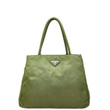 Borsa Prada Triangolo Logo Placca Nylon Verde Vintage Autentica