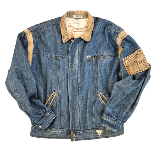 Giacca denim pelle - , guess