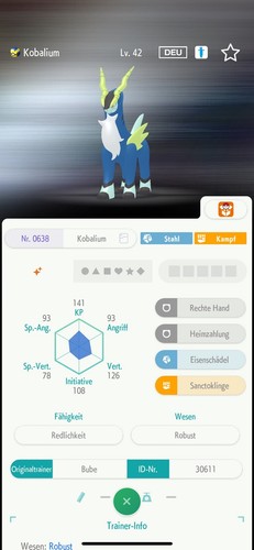 Pokémon kobalium iv6 - kobalium,