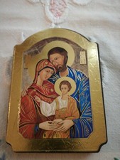 Icona bizantina Fedele riproduzione lavorata a mano in lamina oro e argento cm 1