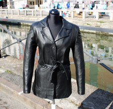 Giacca donna vintage in pelle con originale anni 70 taglia S