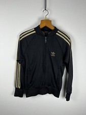 Felpa Vintage Adidas Firebird Nero Oro  taglia XS Uomo Sportiva Men Jacket