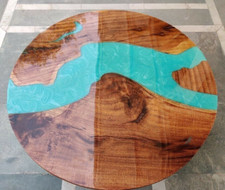 36 " Resina Epossidica Legno Divano & Caffè Table Top Handmade Casa Ufficio