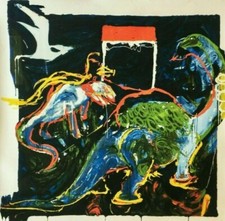 MARIO SCHIFANO  "ESTINTI" cm.100 x 100  franz borghese,ennio finzi,ugo nespolo