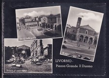 Cartolina Livorno Piazza Grande Prima e Durante gli Eventi Bellici ID582