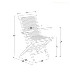 Coppia sedie pieghevoli in legno con braccioli