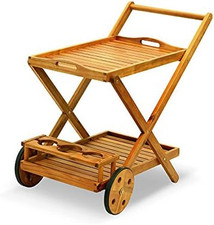 Carrello PORTAVIVANDE in Legno Di Acacia