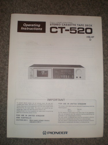 Pioneer 520 stereo cassette - ct-520,