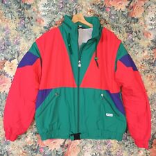 AWESOME 90s KWAY PADDED HOODED TRACKTOP JACKET REMOVABLE SLEEVES CRAZY PATTERN 