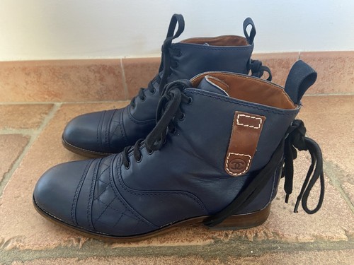 Bottines chanel cuir - chanel, bleu