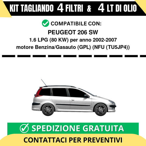 Tagliando per peugeot 206 - per,