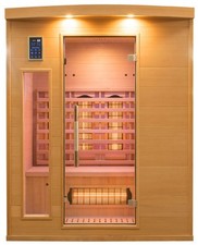 Sauna Finlandese ad Infrarossi 3 Posti 153x128 cm H190 in Legno di Abete