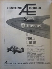 FERRARI - PISTONI BORGO  Pubblicita'  Advert ORIGINALE  anni '60