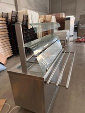 Linea mensa, banco, caldo, ristorante, vetrinetta, 150x 65, vassoi, vetro curvo