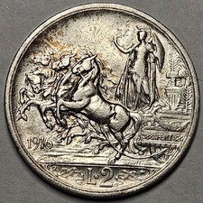 Italy, 2 Lire, 1916R, Extra