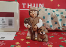 THUN PRESEPE CLASSICO BIANCO # PASTORE con CANE # FUORI PRODUZIONE NUOVO RARO