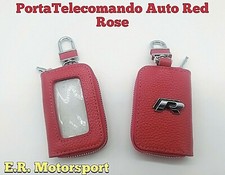 PortaTelecomando Auto in Ecopelle Red Rose con Logo Metallico