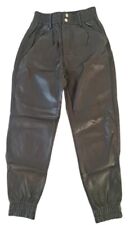 BERSHKA Pantaloni ecopelle neri cargo donna ragazza tg. EUR 36 (IT 40)