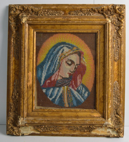 Vintage madonna perline ricamo - vintage,