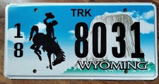 TARGA WYOMING  Originale TARGHE auto AMERICANE USA Vintage TUNING Cow Boy WEST