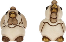 - Set Gallo E Gallina in Ceramica Decorata a Mano, Linea Presepe Classico, Decor