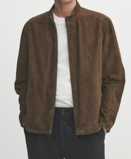 Giacca di pelle uomo Massimo Dutti taglia XXL, nuova con etichetta